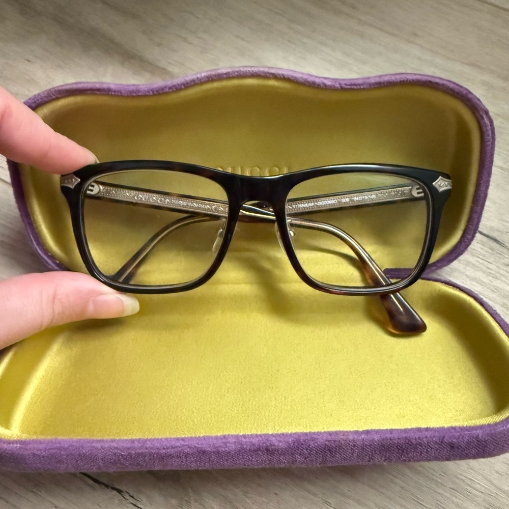 Gucci Black and Gold Glasses